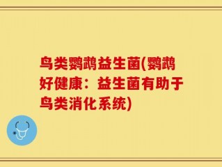 鸟类鹦鹉益生菌(鹦鹉好健康：益生菌有助于鸟类消化系统)