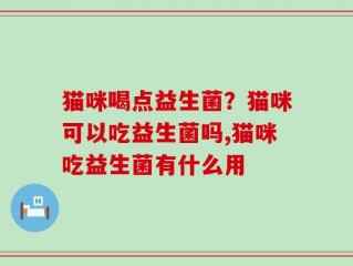 猫咪喝点益生菌？猫咪可以吃益生菌吗,猫咪吃益生菌有什么用