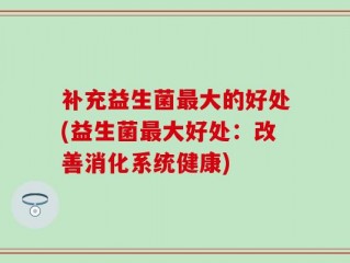 补充益生菌最大的好处(益生菌最大好处：改善消化系统健康)