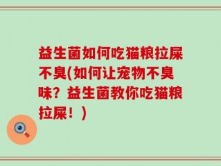 益生菌如何吃猫粮拉屎不臭(如何让宠物不臭味？益生菌教你吃猫粮拉屎！)
