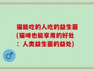 猫能吃的人吃的益生菌(猫咪也能享用的好处：人类益生菌的益处)