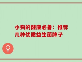 小狗的健康必备：推荐几种优质益生菌牌子