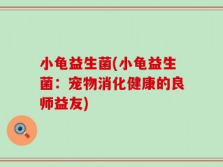 小龟益生菌(小龟益生菌：宠物消化健康的良师益友)