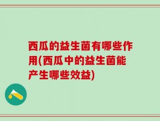 西瓜的益生菌有哪些作用(西瓜中的益生菌能产生哪些效益)