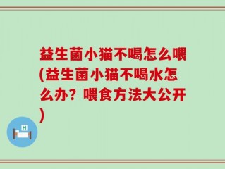 益生菌小猫不喝怎么喂(益生菌小猫不喝水怎么办？喂食方法大公开)