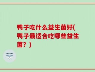 鸭子吃什么益生菌好(鸭子最适合吃哪些益生菌？)