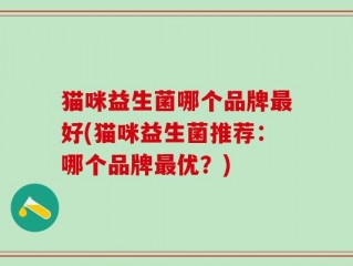 猫咪益生菌哪个品牌最好(猫咪益生菌推荐：哪个品牌最优？)