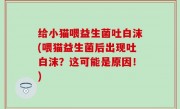 给小猫喂益生菌吐白沫(喂猫益生菌后出现吐白沫？这可能是原因！)