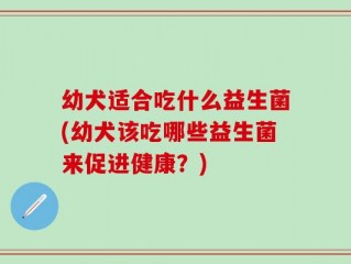 幼犬适合吃什么益生菌(幼犬该吃哪些益生菌来促进健康？)