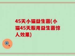 45天小猫益生菌(小猫45天服用益生菌惊人效果)