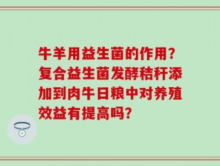 牛羊用益生菌的作用？复合益生菌发酵秸秆添加到肉牛日粮中对养殖效益有提高吗？