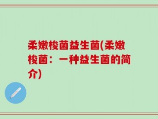 柔嫩梭菌益生菌(柔嫩梭菌：一种益生菌的简介)