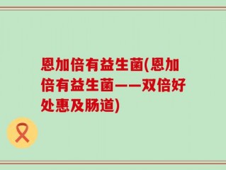 恩加倍有益生菌(恩加倍有益生菌——双倍好处惠及肠道)