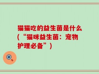 猫猫吃的益生菌是什么(“猫咪益生菌：宠物护理必备”)
