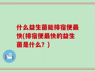 什么益生菌能排宿便最快(排宿便最快的益生菌是什么？)