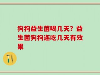 狗狗益生菌喝几天？益生菌狗狗连吃几天有效果