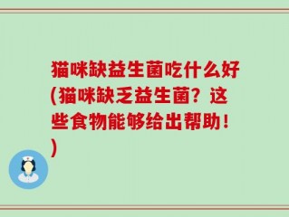 猫咪缺益生菌吃什么好(猫咪缺乏益生菌？这些食物能够给出帮助！)