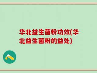 华北益生菌粉功效(华北益生菌粉的益处)