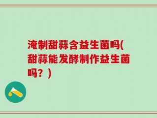 淹制甜蒜含益生菌吗(甜蒜能发酵制作益生菌吗？)