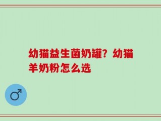 幼猫益生菌奶罐？幼猫羊奶粉怎么选