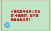 小猫拉肚子吃多少益生菌(小猫腹泻，如何正确补充益生菌？)