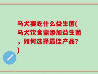 马犬要吃什么益生菌(马犬饮食需添加益生菌，如何选择最佳产品？)