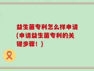 益生菌专利怎么样申请(申请益生菌专利的关键步骤！)