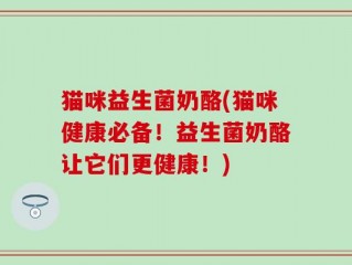 猫咪益生菌奶酪(猫咪健康必备！益生菌奶酪让它们更健康！)