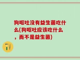 狗呕吐没有益生菌吃什么(狗呕吐应该吃什么，而不是益生菌)