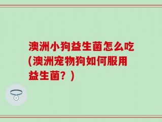 澳洲小狗益生菌怎么吃(澳洲宠物狗如何服用益生菌？)