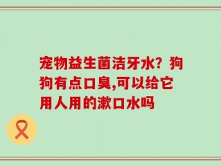 宠物益生菌洁牙水？狗狗有点口臭,可以给它用人用的漱口水吗
