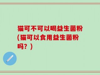 猫可不可以喝益生菌粉(猫可以食用益生菌粉吗？)