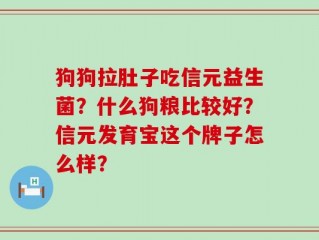 狗狗拉肚子吃信元益生菌？什么狗粮比较好？信元发育宝这个牌子怎么样？