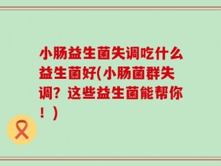 小肠益生菌失调吃什么益生菌好(小肠菌群失调？这些益生菌能帮你！)