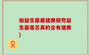 拍益生菌最猪粪探究益生菌是否真的含有猪粪)