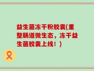 益生菌冻干粉胶囊(重整肠道微生态，冻干益生菌胶囊上线！)