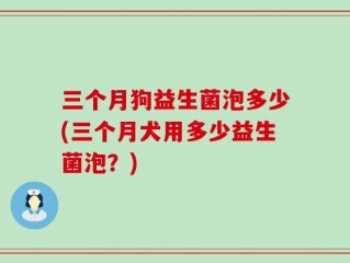 三个月狗益生菌泡多少(三个月犬用多少益生菌泡？)