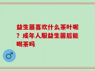 益生菌喜欢什么茶叶呢？成年人服益生菌后能喝茶吗