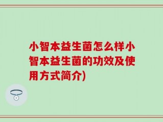 小智本益生菌怎么样小智本益生菌的功效及使用方式简介)