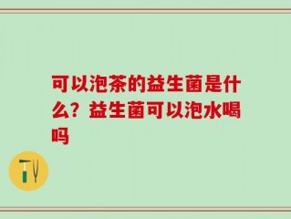可以泡茶的益生菌是什么？益生菌可以泡水喝吗
