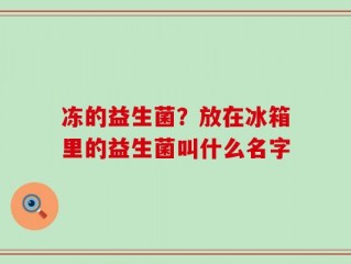 冻的益生菌？放在冰箱里的益生菌叫什么名字