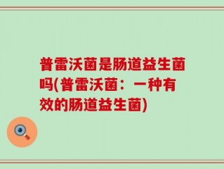 普雷沃菌是肠道益生菌吗(普雷沃菌：一种有效的肠道益生菌)