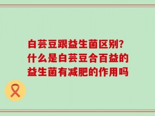 白芸豆跟益生菌区别？什么是白芸豆合百益的益生菌有减肥的作用吗