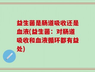 益生菌是肠道吸收还是血液(益生菌：对肠道吸收和血液循环都有益处)