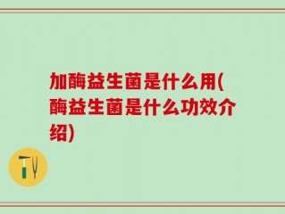 加酶益生菌是什么用(酶益生菌是什么功效介绍)