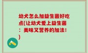 幼犬怎么加益生菌好吃点(让幼犬爱上益生菌：美味又营养的加法！)