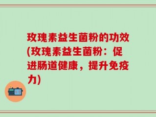 玫瑰素益生菌粉的功效(玫瑰素益生菌粉：促进肠道健康，提升免疫力)