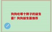 狗狗吃哪个牌子的益生菌？狗狗益生菌推荐