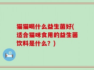 猫猫喝什么益生菌好(适合猫咪食用的益生菌饮料是什么？)