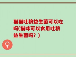猫猫吐粮益生菌可以吃吗(猫咪可以食用吐粮益生菌吗？)